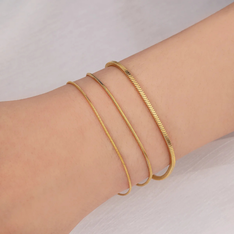 PULSEIRA CORRENTE OSSO COBRA QUADRADA - AÇO INOXIDÁVEL 304