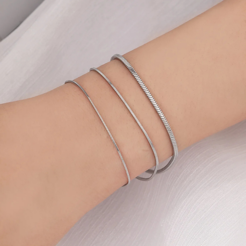 PULSEIRA CORRENTE OSSO COBRA QUADRADA - AÇO INOXIDÁVEL 304
