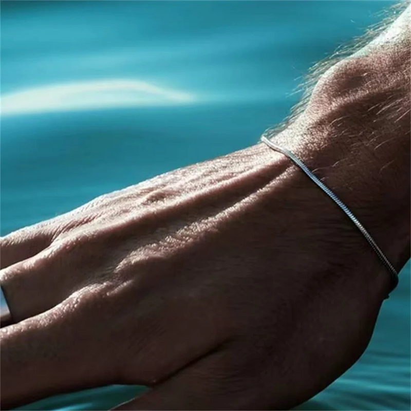 PULSEIRA CORRENTE OSSO COBRA QUADRADA - AÇO INOXIDÁVEL 304