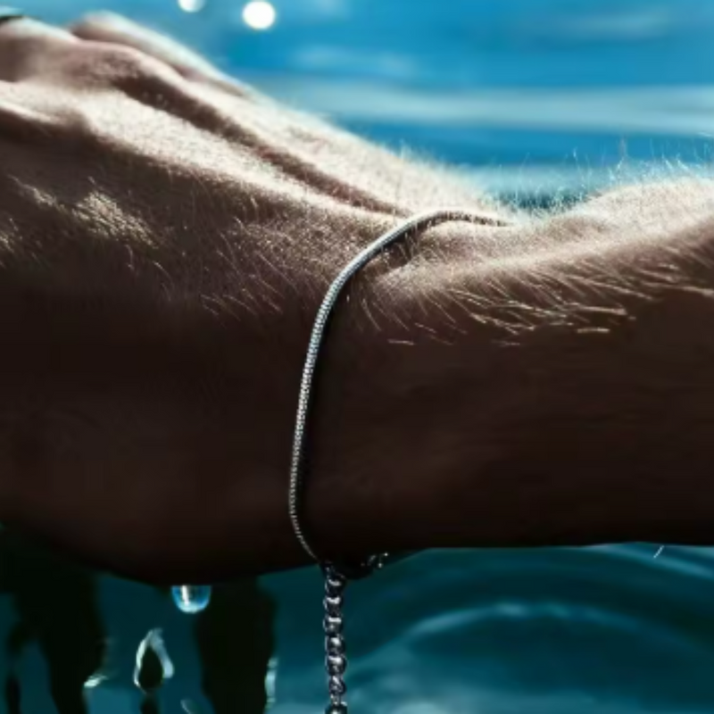 PULSEIRA CORRENTE OSSO COBRA QUADRADA - AÇO INOXIDÁVEL 304