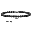 PULSEIRA RIVIERA - NEGRA - AÇO INOXIDÁVEL