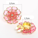 BROCHE DE LUXO PARA BOTÕES - CAMÉLIA - 2 PEÇAS