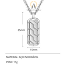 Colar em aço inoxidável - Pneu Geométrico