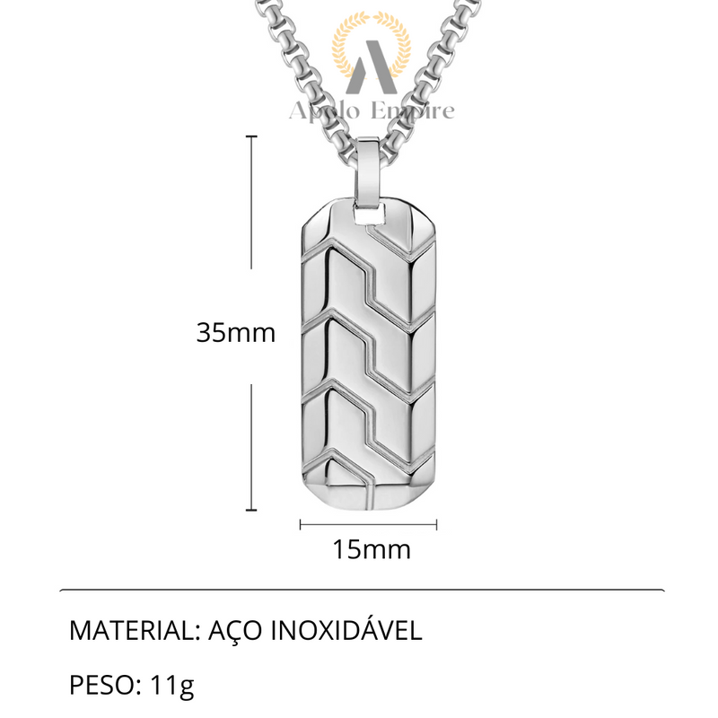 Colar em aço inoxidável - Pneu Geométrico