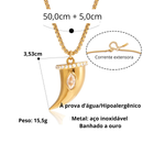 COLAR CHIFRE - BANHADO A OURO 18K