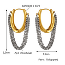 BRINCOS DE ARGOLA - ATENAS - AÇO INOXIDÁVEL BANHADO A OURO