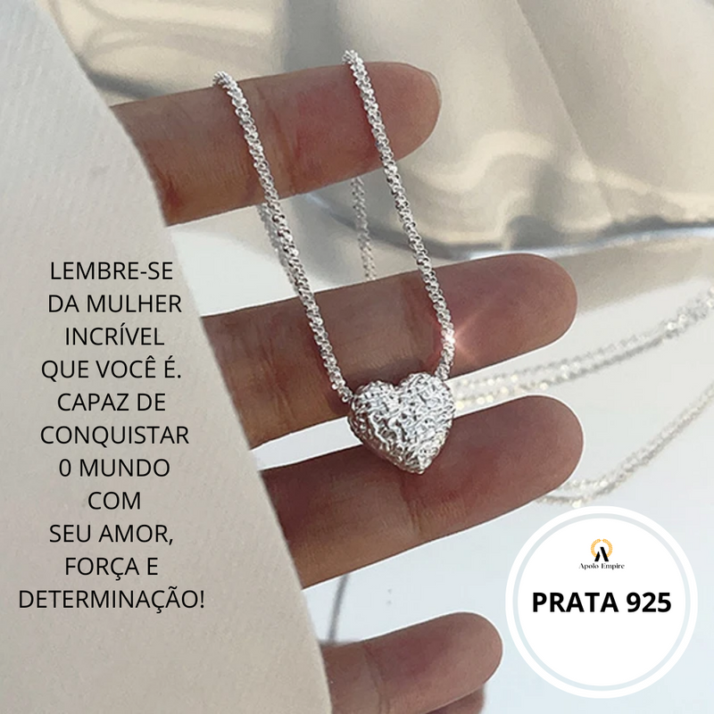 COLAR PINGENTE CORAÇÃO-PRATA 925