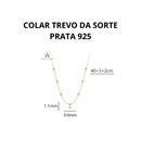COLAR TREVO DA SORTE - PRATA 925