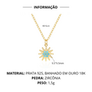 COLAR TURQUESA- BANHADO A OURO 18K