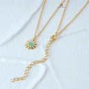 COLAR TURQUESA- BANHADO A OURO 18K