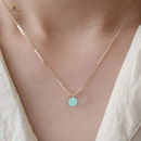 COLAR TURQUESA- BANHADO A OURO 18K