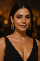 BRINCOS DE ARGOLA - ATENAS - AÇO INOXIDÁVEL BANHADO A OURO