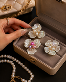 BROCHE DE LUXO PARA BOTÕES - PEROLADO - 2 PEÇAS