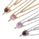 KIT 2 COLARES CORAÇÃO E ESPADA - BANHADO A OURO 18K