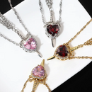 KIT 2 COLARES CORAÇÃO E ESPADA - BANHADO A OURO 18K