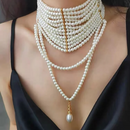 COLAR BORLA - PÉROLAS - MULTICAMADAS