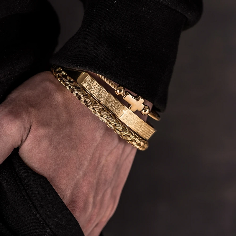 KIT 3 PULSEIRAS - BRACELETE DE LUXO - ESCRITURAS ESPANHOLA
