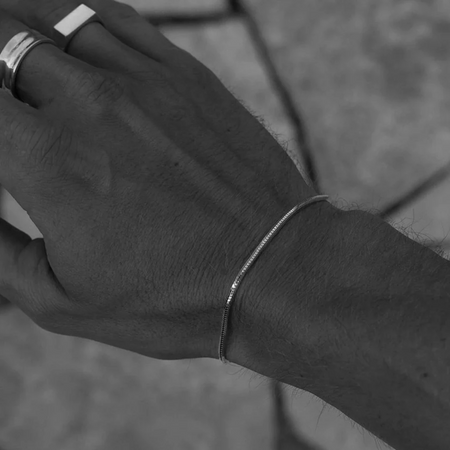 PULSEIRA CORRENTE OSSO COBRA QUADRADA - AÇO INOXIDÁVEL 304