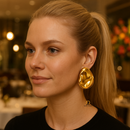 BRINCOS OVAL - FASHIONABLE - 18K