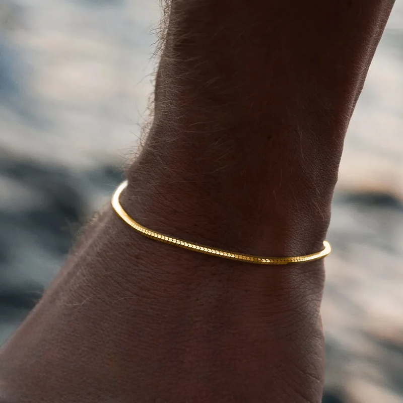 PULSEIRA CORRENTE OSSO COBRA QUADRADA - AÇO INOXIDÁVEL 304