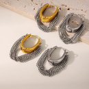 BRINCOS DE ARGOLA - ATENAS - AÇO INOXIDÁVEL BANHADO A OURO