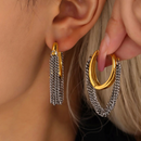 BRINCOS DE ARGOLA - ATENAS - AÇO INOXIDÁVEL BANHADO A OURO