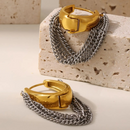 BRINCOS DE ARGOLA - ATENAS - AÇO INOXIDÁVEL BANHADO A OURO