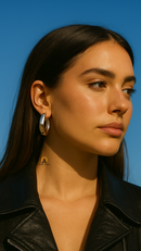 BRINCOS DE ARGOLA - ATENAS - AÇO INOXIDÁVEL BANHADO A OURO