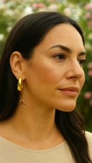 BRINCOS DE ARGOLA - ATENAS - AÇO INOXIDÁVEL BANHADO A OURO