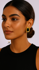 BRINCO QUADRADO LUXO - 18K - À PROVA D'ÁGUA