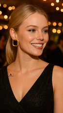 BRINCO QUADRADO LUXO - 18K - À PROVA D'ÁGUA