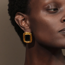 BRINCO QUADRADO LUXO - 18K - À PROVA D'ÁGUA