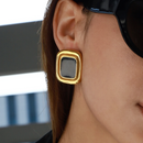 BRINCO QUADRADO LUXO - 18K - À PROVA D'ÁGUA