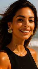 BRINCOS DE CONCHA ABALONE - 18K