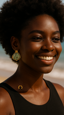 BRINCOS DE CONCHA ABALONE - 18K