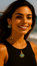 COLAR PINGENTE CONCHA ABALONE - 18K - À PROVA D'ÁGUA