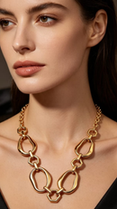 COLAR ELOS ORGÂNICOS - BANHADO A OURO 18K