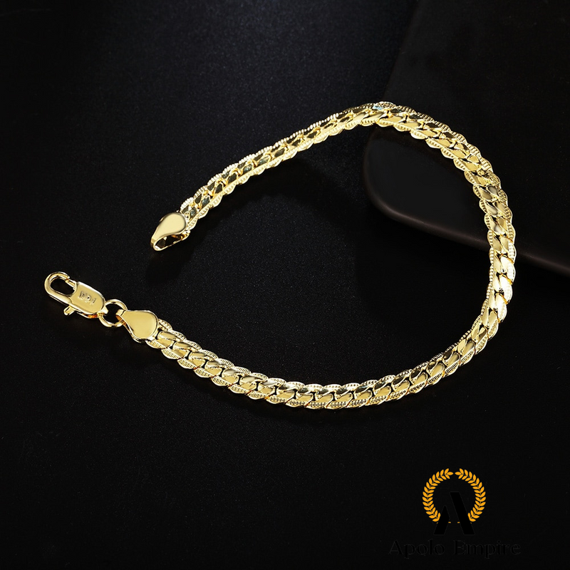 Pulseira de Corrente Luxo - Prata 925 e Ouro 18k