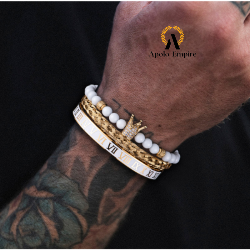 Kit 3 pulseiras - Bracelete Romano - Luxury