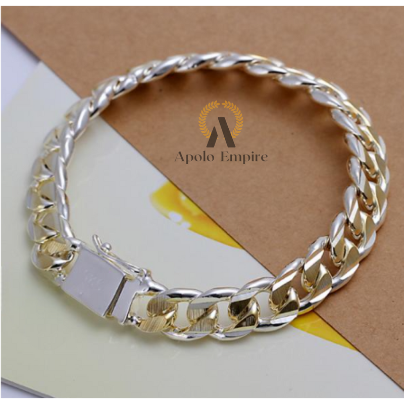 Pulseira de Corrente Luxo - Prata 925 e Ouro 18k