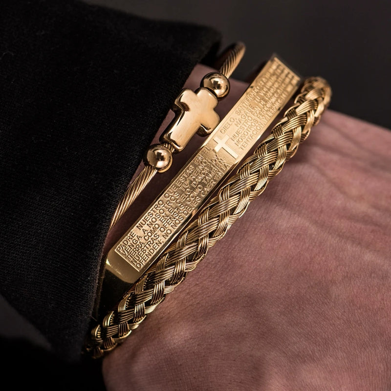 KIT 3 PULSEIRAS - BRACELETE DE LUXO - ESCRITURAS ESPANHOLA