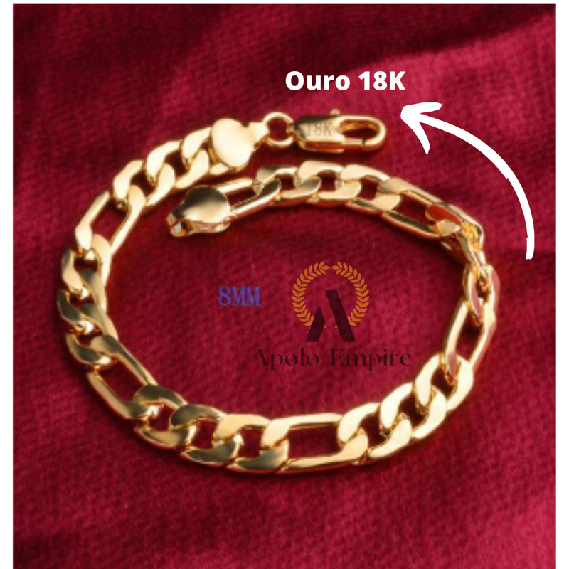 Pulseira de Corrente Luxo - Prata 925 e Ouro 18k