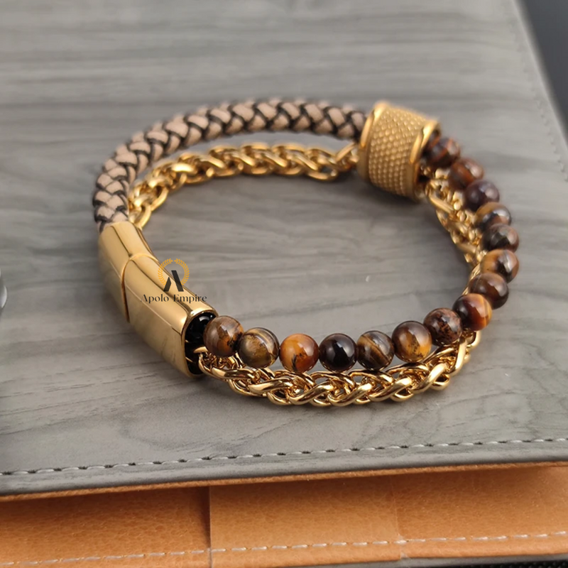 PULSEIRA DUPLA LUXO - COURO BRAIDED