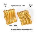 BRINCOS MILANO - AÇO INOXIDÁVEL BANHADO A OURO 18K