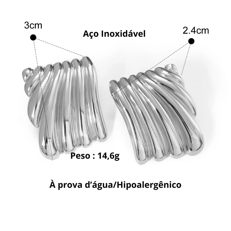 BRINCOS MILANO - AÇO INOXIDÁVEL BANHADO A OURO 18K