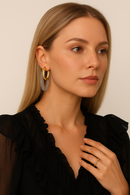 BRINCOS DE ARGOLA - ATENAS - AÇO INOXIDÁVEL BANHADO A OURO