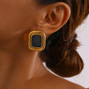 BRINCO QUADRADO LUXO - 18K - À PROVA D'ÁGUA