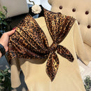 LENÇOS LEOPARDO - SEDA/CETIM - 90CM X 90CM