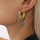 BRINCOS DE ARGOLA - ATENAS - AÇO INOXIDÁVEL BANHADO A OURO