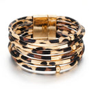 BRACELETE DE COURO - LEOPARDO